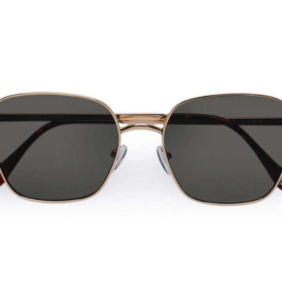 NWT AIRE Spiral Sunglasses Chic Gold and Brown Oversized Sunglasses - Picture 4 of 5